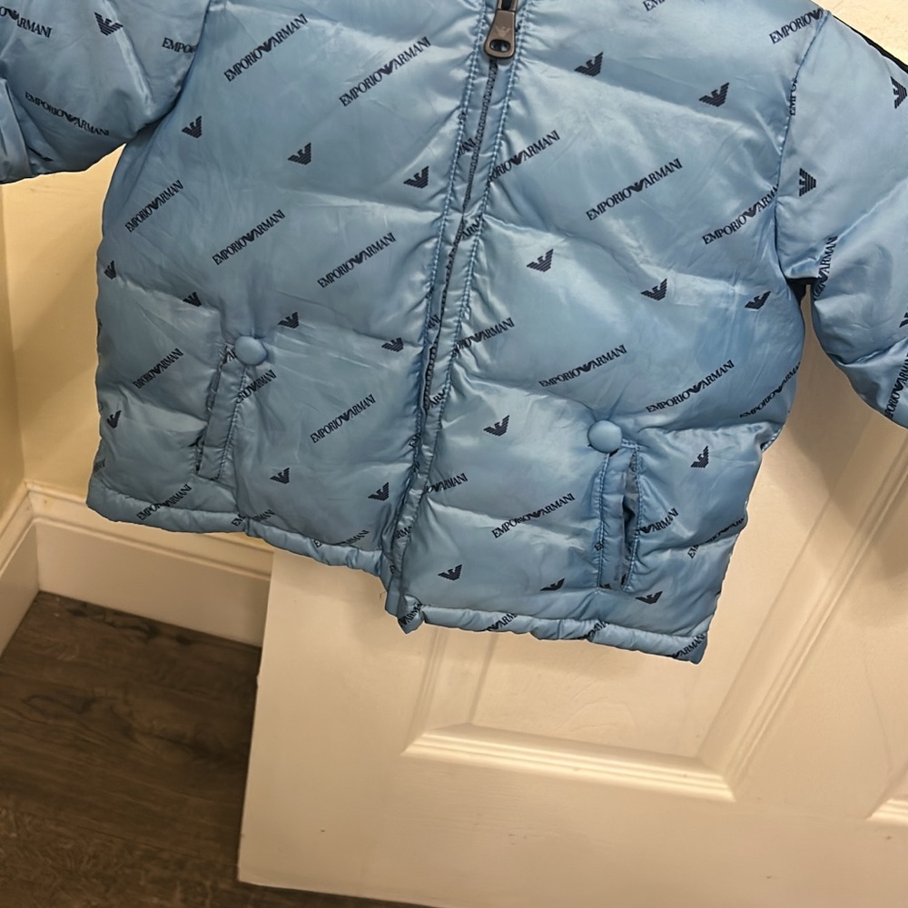 Giorgio Armani Kids Blue Puffer Jacket